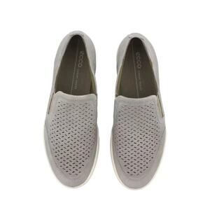 Ecco Men's Collin 2.0‎ Slip on Perf Leather Cut Out Detail Elastic Goring Grey 7